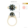 thumbnail image 5 of Angara Tahitian Cultured Pearl and Blue Diamond Ring in 14K Yellow Gold for Women | June Birthstone Jewelry for Her, 5 of 8