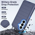 thumbnail image 5 of Petocase for Samsung Galaxy S26 Phone Case,Stripe Desgin Heavy Duty 3-Layer Military-Grade Shockproof Drop Protection Scratch Resistant Silicone Phone Cover,Navy Blue, 5 of 8