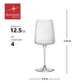 thumbnail image 2 of Bormioli Rocco Exclusiva Chardonnay Glasses, Set of 4 - 12.5 Oz. Ribbed Star Glass Stemware with XLT Treatment for Enhanced Durability - Long Stem Italian Wine Glasses - Dishwasher Safe, 2 of 6