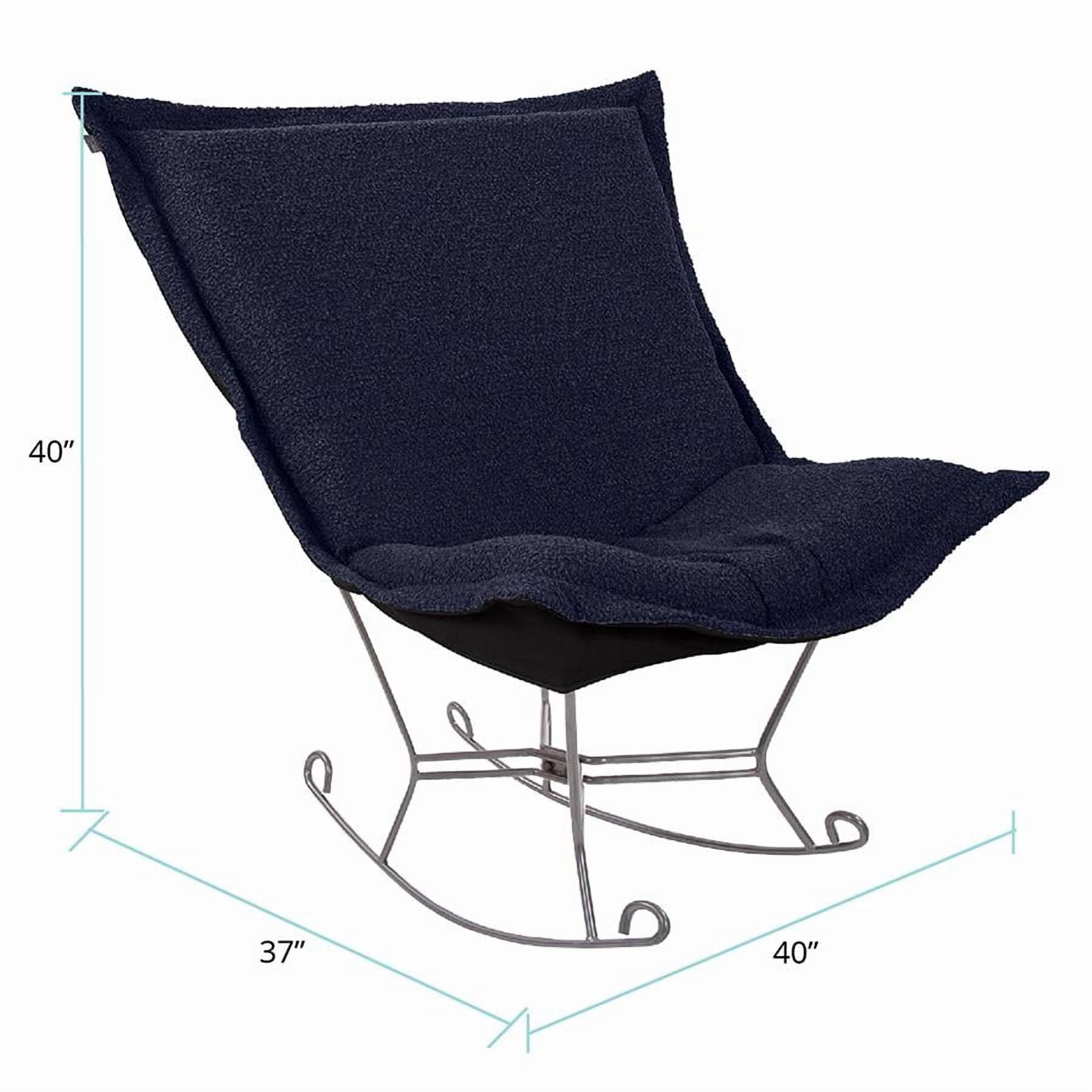 Scroll Puff Rocker Titanium- Barbet Royal/Black