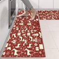 thumbnail image 2 of Kitchen Rugs Sets Of 2,Red Christmas Icon Pattern Anti Fatigue Kitchen Mat Rugs Non Slip Washable,Decorative Kitchen Floor Mats for Kitchen,Sink,Laundry,17"X47", 2 of 5