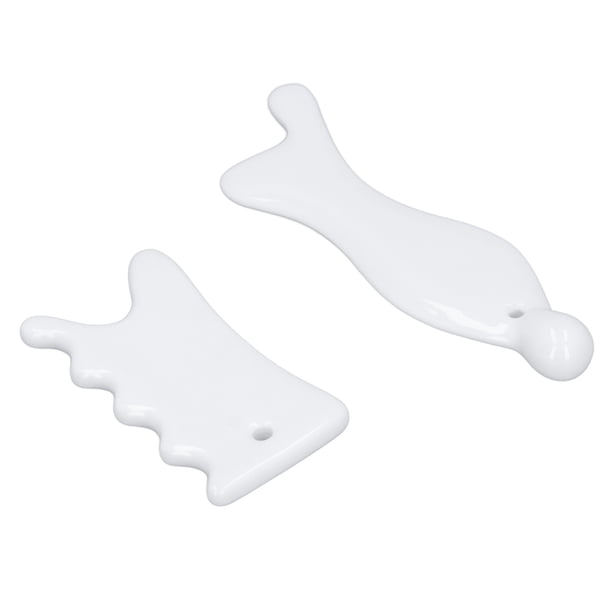 Herramientas Faciales de Cerámica Gua Sha, Relajando 2 piezas de Herramienta de Masaje Guasha Punto de Gatillo para los los Hombros de la Cabeza de la Cara Rodillas