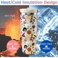 thumbnail image 4 of 30oz Halloween Tumbler with Handle and Straw, Goth Black Cat Insulated Tumbler, Pumpkin Bat Skull Leak Proof Travel Coffee Mug, Reusable Stainless Steel Witch Tumbler, Halloween Gifts for Women, 4 of 6