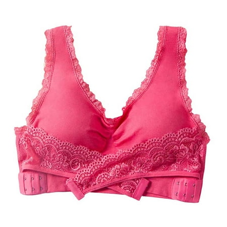 

ZES Women Lace Breathable Wireless Push-up Running Vest Bra Sport Underwear