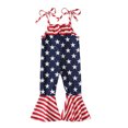 thumbnail image 4 of Zanarzt Girls Fourth Of July Romper 4th of July Toddler Baby Girl Outfits Red White and Blue Sleeveless Romper Jumpsuit Fourth of July Clothes Navy,18 Months, 4 of 8