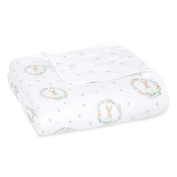 aden   anais essentials Cotton Muslin blanket, Pink Bushing Bunnies, Girls
