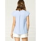 thumbnail image 5 of Camiseta Manga Tulipán Cuello En V Básico Allegra K Para Mujer Azul claro XL, 5 of 6