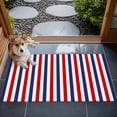 thumbnail image 4 of 2x3 Door Mat Rug, Red Blue White Striped Non-Skid Rubber Backing Large Rectangle Rugs - Living Room Bedroom Home Office, Modern Simple Stripes Indoor Floor Mat Carpets Washable Rug, 4 of 9