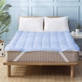 thumbnail image 2 of 800GSM Mattress Topper Short Queen Size,Mattress Pad (8-22" Depth) Fits All Sizes,- Microfiber Pad Cover, Mattress Pads, Short Queen Size Bed Mattress Topper 60"x75" Inches Sky Blue, 2 of 8