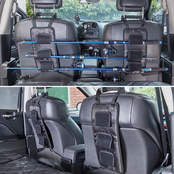 Soportes para cañas de pescar 2pcs FLhrweasw Auto Coche Asiento trasero Organizador de postes de pescado