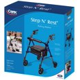 Carex Aluminium Step N Rest Rollator Walker, Padded Seat, 6" Wheels