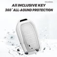 thumbnail image 6 of Key Fob Cover Compatible with Toyota Fortuner RAV4 Prime Tacoma Camry XSE Corolla Cross Land Cruiser CHR Hilux Tundra Highlander Grand Highlander Crown 2016-2026 4 Button Keychain,A White, 6 of 9