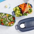 thumbnail image 4 of Fiambrera - Fiambrera de 1550 ml, 2 niveles, 3 compartimentos - Fiambrera para adultos - Fiambrera Bento con cubiertos, apta para microondas, color azul, 4 of 5