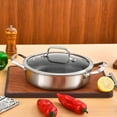 thumbnail image 7 of Inqibee Non Stick Sauté Pan with Lid Hybrid Tri-Ply Stainless Steel,Induction Compatible,Dishwasher and Oven Safe 3 QT., 7 of 7
