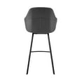 thumbnail image 4 of Brigden Gray Faux Leather and Black Metal Swivel 26" Counter Stool, 4 of 11