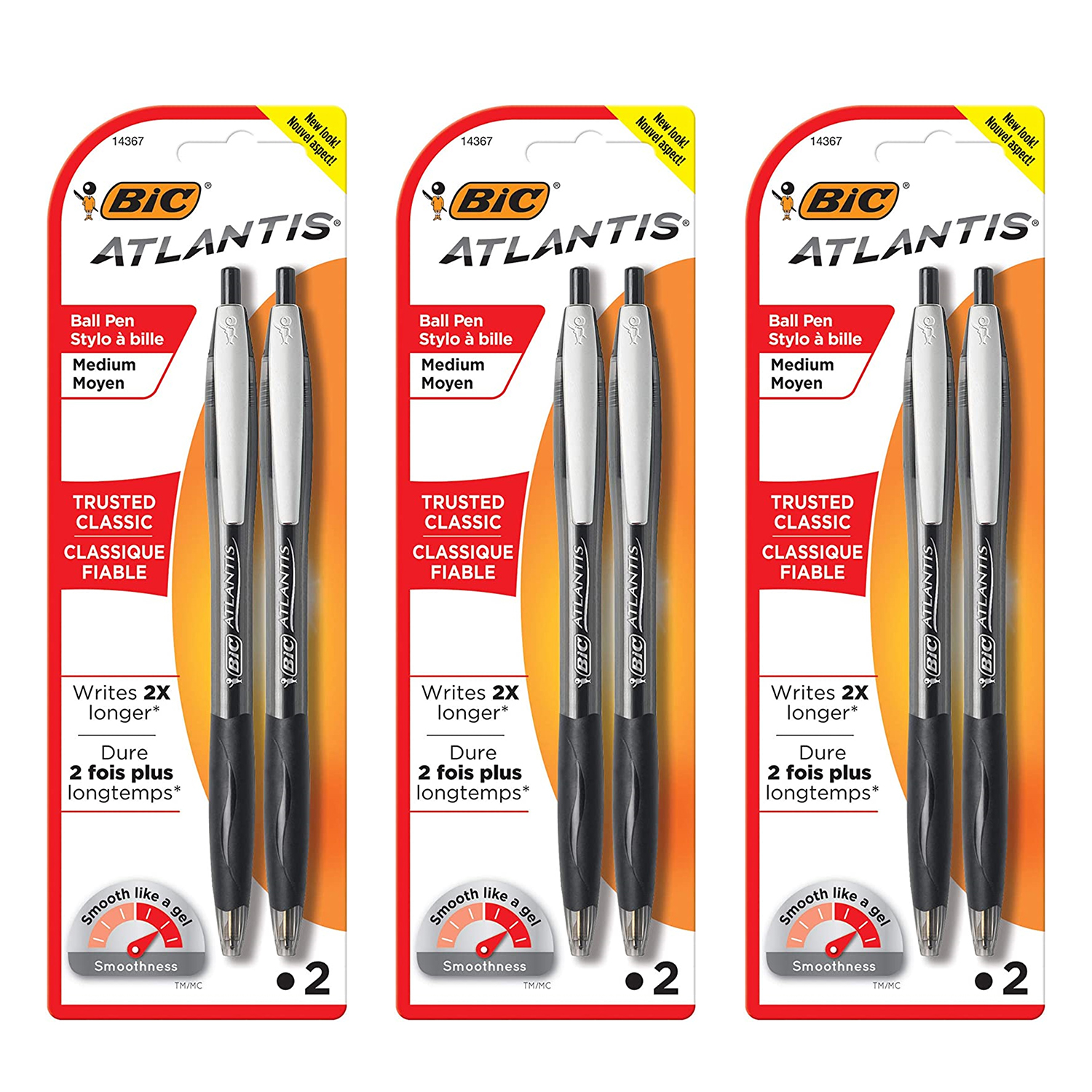 Pack of (3) BIC Original Retractable Ball Pen