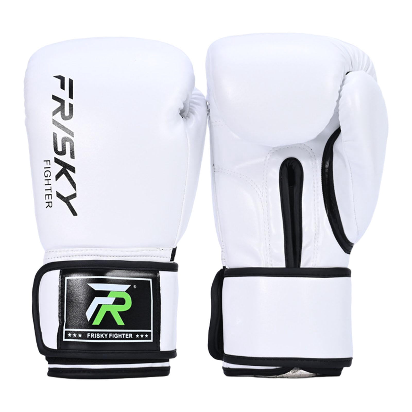 funtasica Boxing Gloves Boxing Equipment Kickboxing Gloves Punching Gloves Sparring Gloves for Sparring Karate Sanda, Workout Taekwondo white 10OZ