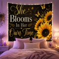 thumbnail image 2 of She Blooms Her With Own Time, Inspirational Illustration for Quote Lovers, Typography Wall Art, Valentine's Day Gift, Tapestry Wall Hanging for Bedroom and Living Room, 2 of 6
