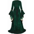 thumbnail image 4 of Medieval Fairy Corset Dress Bell Sleeve Maxi Dress Vintage Robe Gothic Gown, Halloween Costumes for Women, 4 of 8