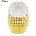 thumbnail image 6 of Farfi 100Pcs Cake Cups Grease-Proof Heat Resistant Aluminum Foil Cupcake Liners Wrappers Baking Supplies (Silver), 6 of 13