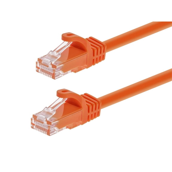 Monoprice Cat5e Ethernet Patch Cable - 7 Feet - Orange | Network Internet Cord - Snagless RJ45, Stranded, 350Mhz, UTP, Pure Bare Copper Wire, 24AWG - Flexboot Series