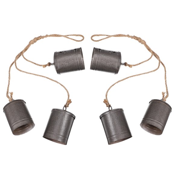 OULII 2Ud Campanas De Vaca Vintage En Metal Para Colgante Exterior En Marrón Oscuro