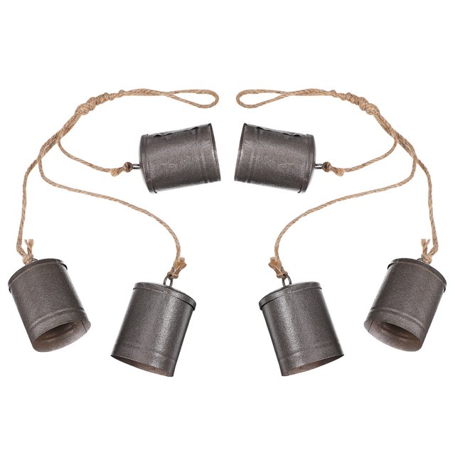OULII 2Ud Campanas De Vaca Vintage En Metal Para Colgante Exterior En Marrón Oscuro