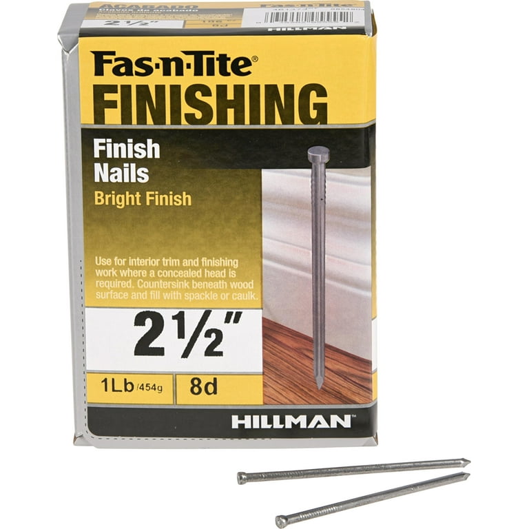 Hillman 8D 2-1/2 in. Finishing Bright Steel Nail Cupped Head Hillman 8D 2-1/2 in. Finishing Bright Steel Nail Cupped Head