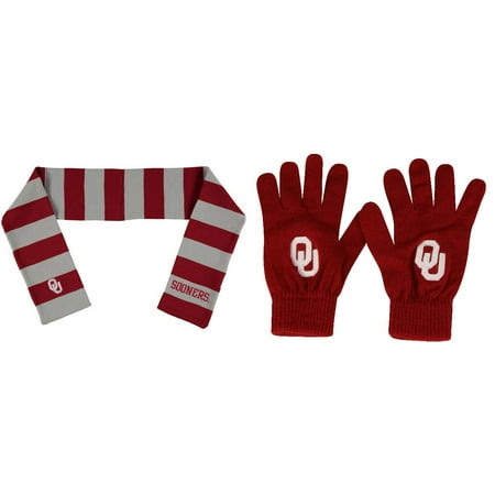 - NCAA Oklahoma Sooners Striped Rugby Scarf And TOW Knit Glove 2 Pack Bundle