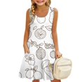 thumbnail image 4 of Lumtrix Girls Cute Paintable Doodle Colour Dress Summer Sleeveless A-Line Casual Beach Sundress with Pockets for 3-14 Years Black 140, 4 of 8
