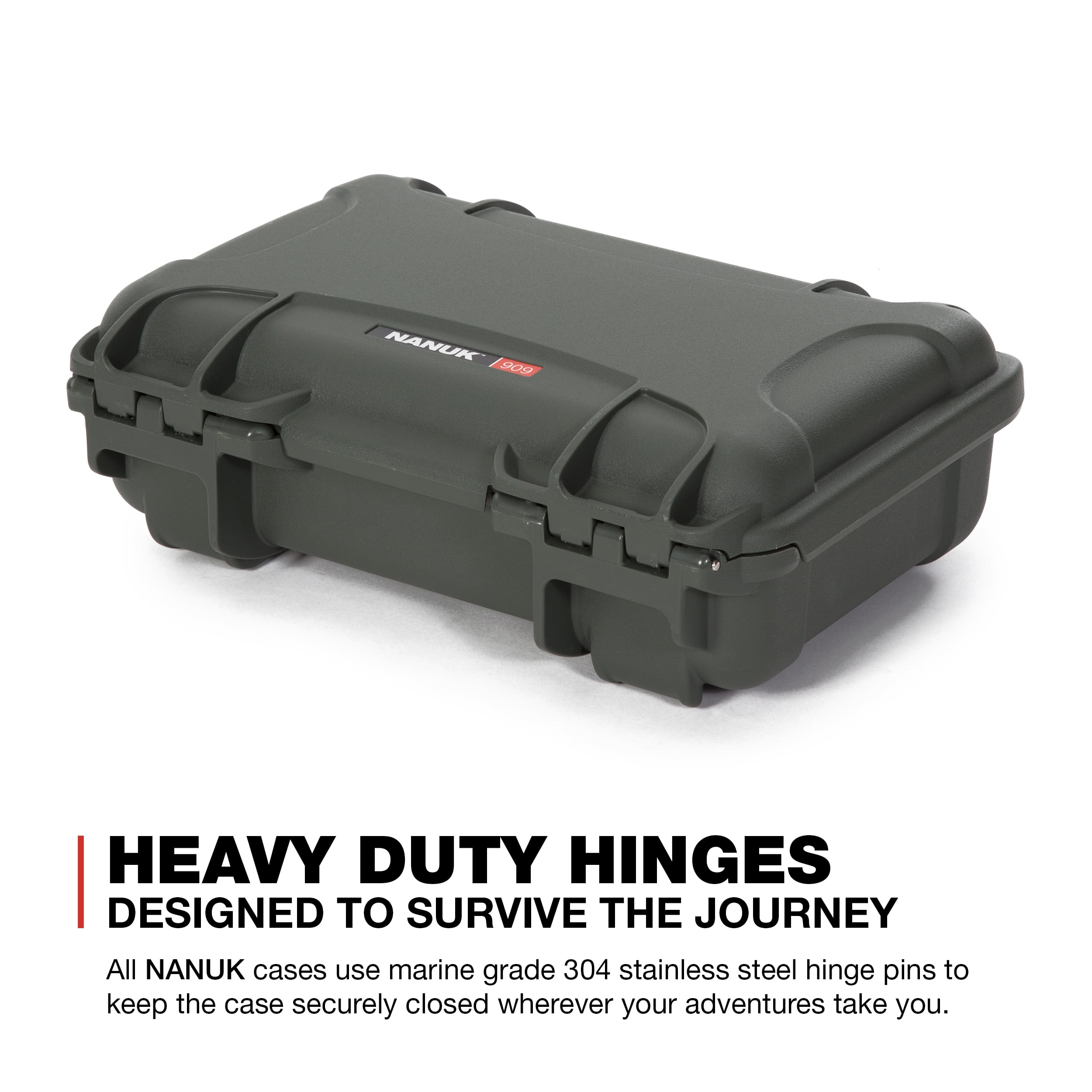 Nanuk 909 Waterproof Professional Pistol/Gun Case, Military Approved with Foam Insert - Olive