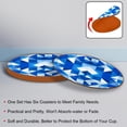 thumbnail image 4 of Israel Set of 6 Cool Round Microfiber Leather Coasters, 11x11 cm/4.3x4.3 in, Stylish Drink Mats for Home and Office Decor, 4 of 6