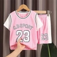thumbnail image 2 of NIEWTR Boys Clothes Athletic Outfits Se Summer Shorts Sleeve Graphic T Shirts and Shorts Sets Vacation Beach Clothes(Pink,2-3 Years), 2 of 4