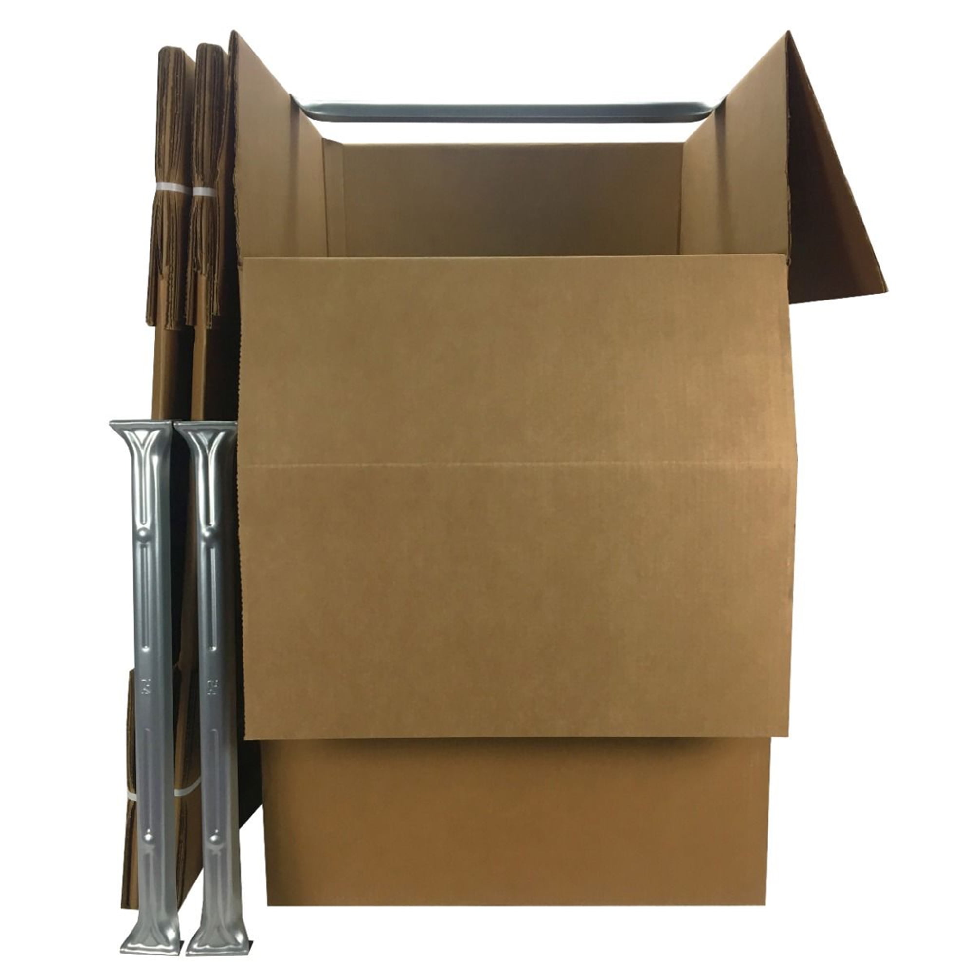 3 PK Shorty Space Savers - Uboxes Wardrobe Moving Boxes 20x20x34 w/Bars 