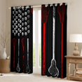 thumbnail image 2 of Homewish Lacrosse Sport Black Out Curtains,Ball Game Curtains Pack of 2 (42x63 Each),Red White Black Bedroom Curtains For Boys Kids,Ultra Soft Home Decor, 2 of 6