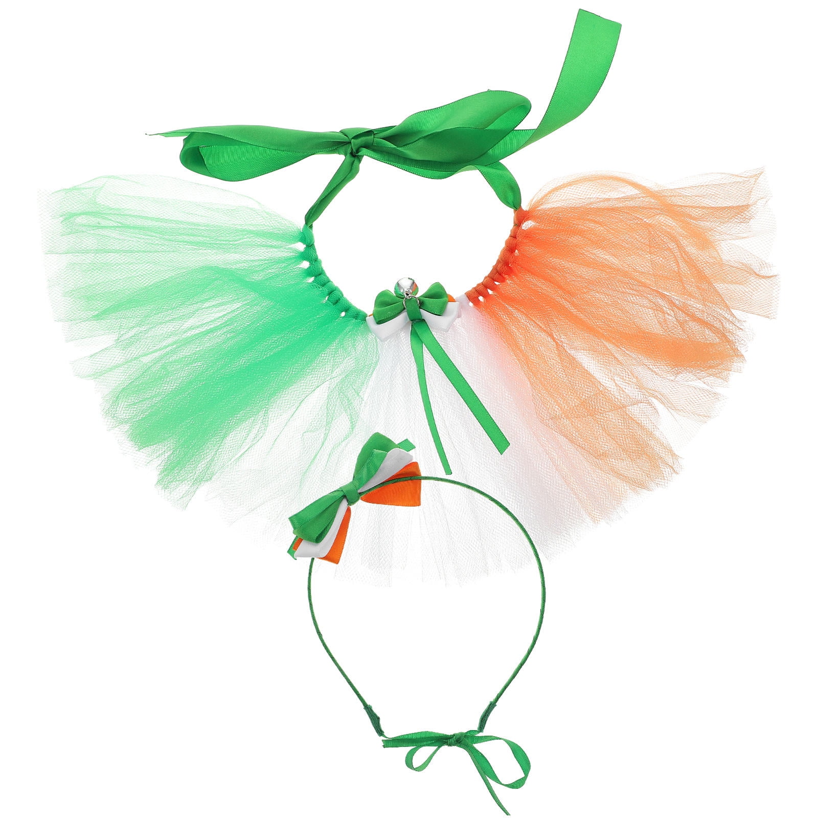 OULII 1Set Assorted Color Pet Skirt and Headband St Patricks Day Costume Prop