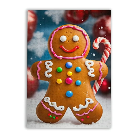 500 Pieces Jigsaw Puzzle For Adults And Teens Christmas gingerbread man Challenging Educational Toys Home Decor Holiday Gifts