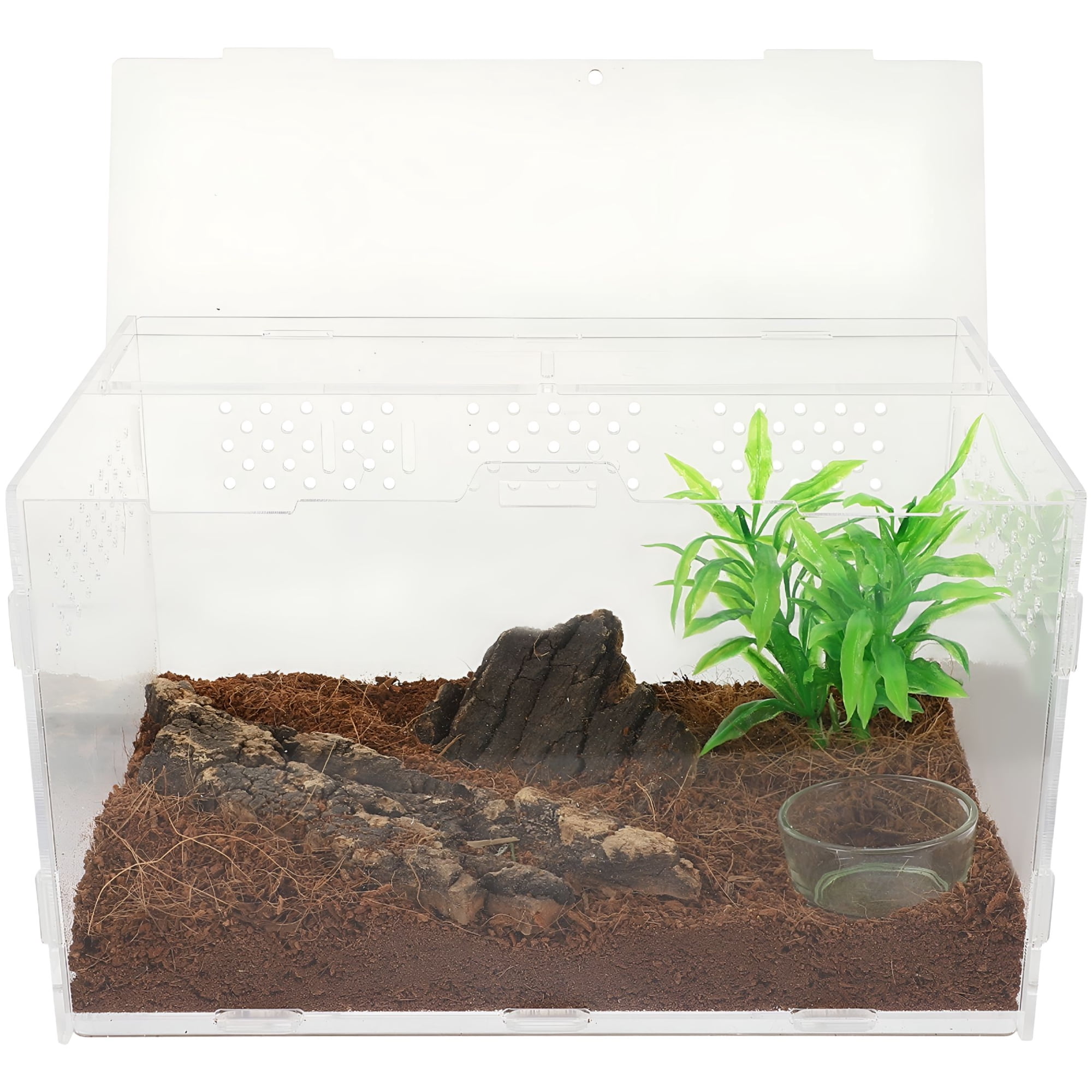 LAMIRO Transparent Terrarium Reptile Tank Snake Cage Animal Small Playpen Lizard Spider Tarantula Enclosure