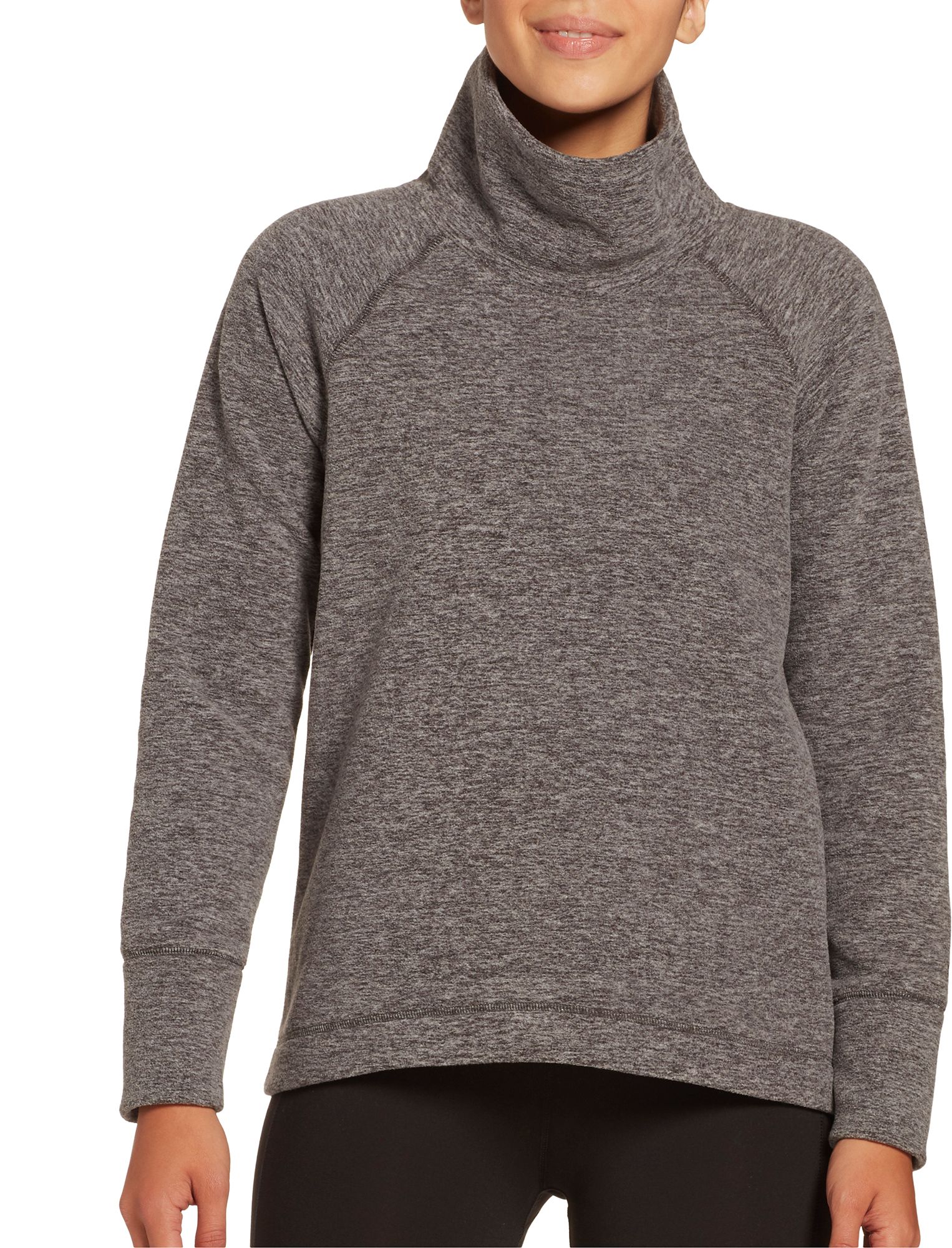 dsg women's polar fleece funnel neck heather sweatshirt