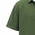 thumbnail image 5 of WIZUTIZ Men's Retro Solid-Color Corduroy Lapel Short-Sleeved Shirt Button Down Overshirt Loose Stylish Solid Color Shirt, 5 of 5