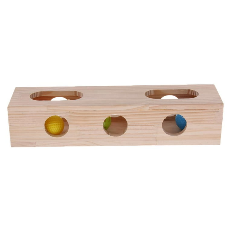 Cat Wooden Toy With 3/5 Holes Interactive Cat Puzzle Box - CatMEGA