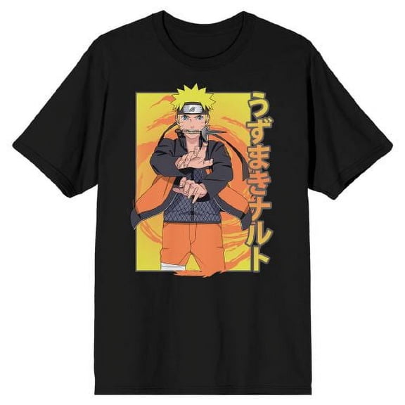 Naruto Shippuden Naruto Uzumaki Men's Black Graphic Tee-Medium