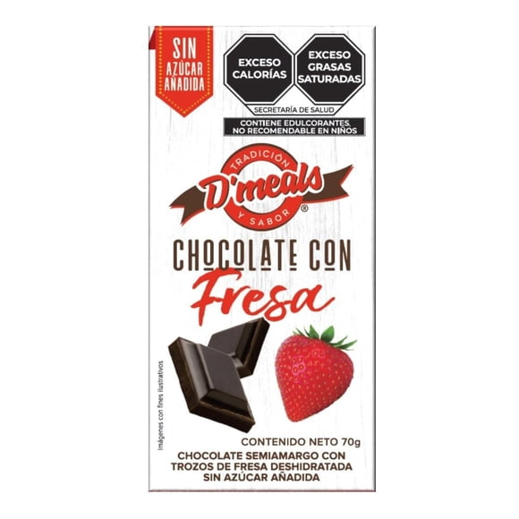 Chocolate En Barra D´Meals Con Fresa Sin Azúcar 70g