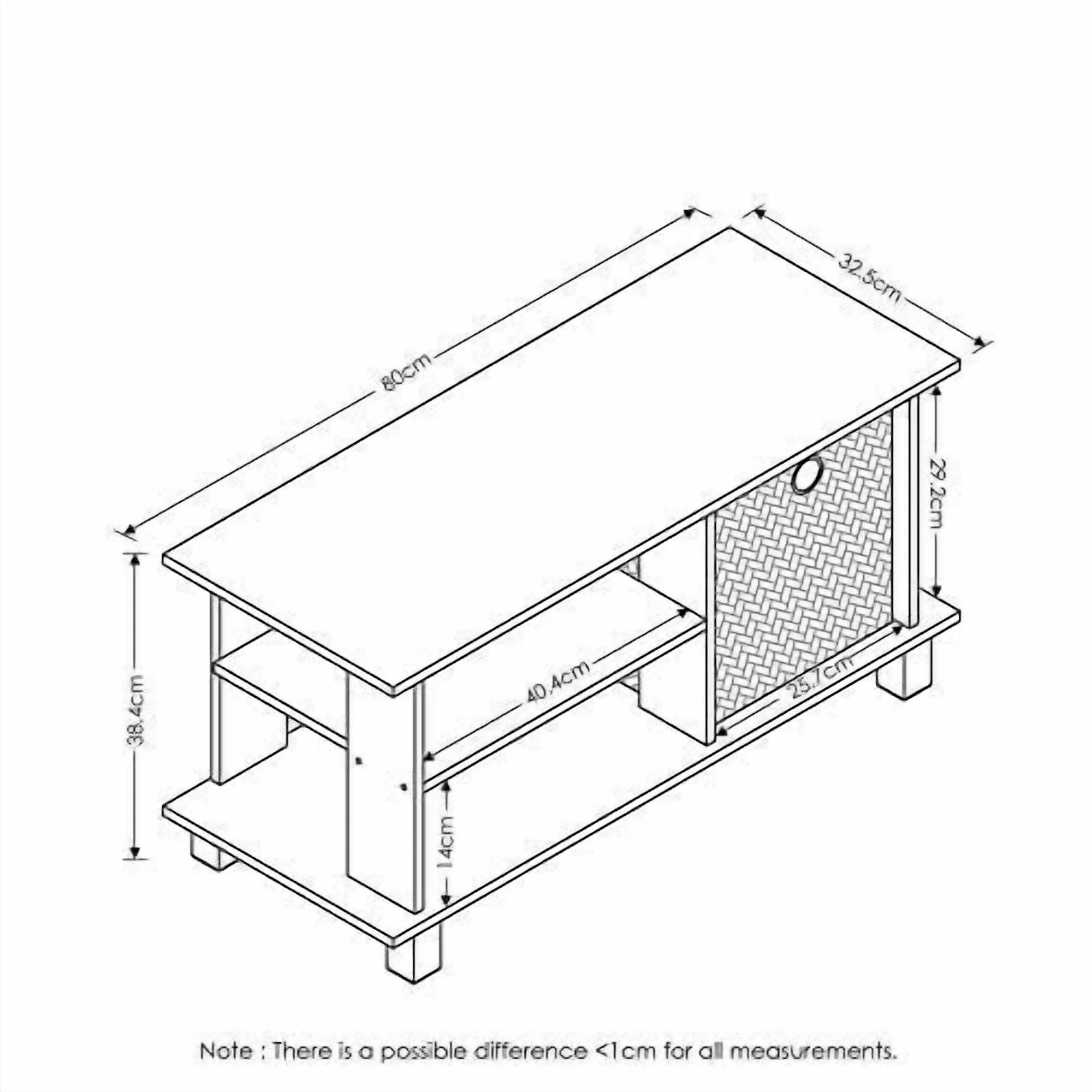 Furinno Simplistic TV Entertainment Center with Bin, Multiple Colors