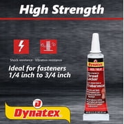 Dynatex Red High Strength Threadlocker 0.20 oz Bottle - Permanent Lock, Anaerobic, Large Fasteners, Vibration & Solvent Resistant (Single)
