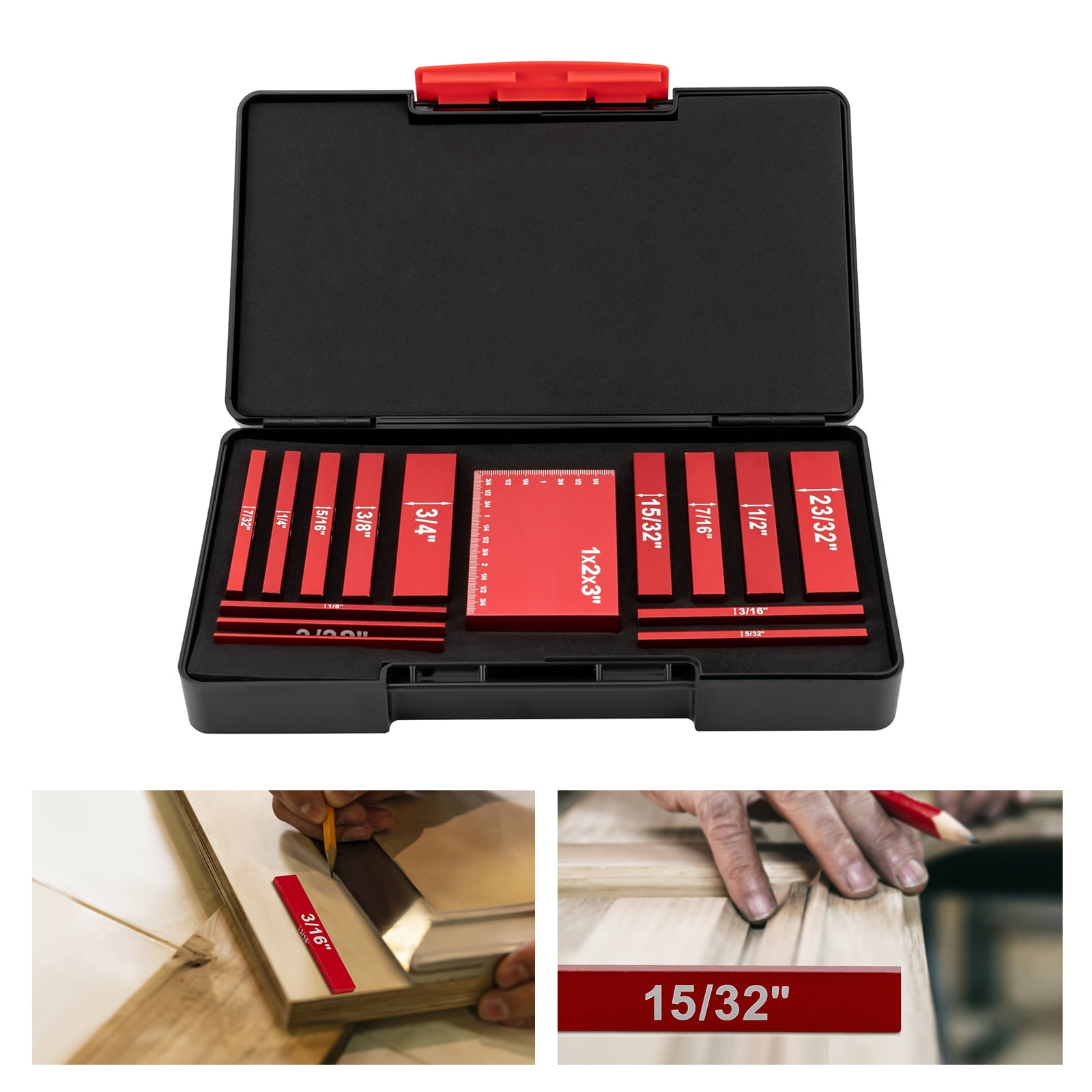 Dwellnix Setup Blocks Woodworking Tools Kit 15 Piece Set Gauge Block Set Precise