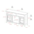 thumbnail image 3 of Wasatch 58" Transitional Fireplace Glass Wood TV Stand in Gray Wash, 3 of 5