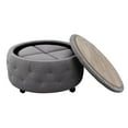 thumbnail image 4 of AC Pacific Matt Round Storage Ottoman with Reversible Tray Top, Dark Grey, 4 of 6