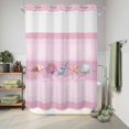 thumbnail image 6 of No Hook Shower Curtain, Pink Summer Coastal Shower Curtains for Bathroom with See Through Top Window, Modern Ocean Waves Starfish Shell Waterproof & Washable Bath Curtain 60"x72", 6 of 9