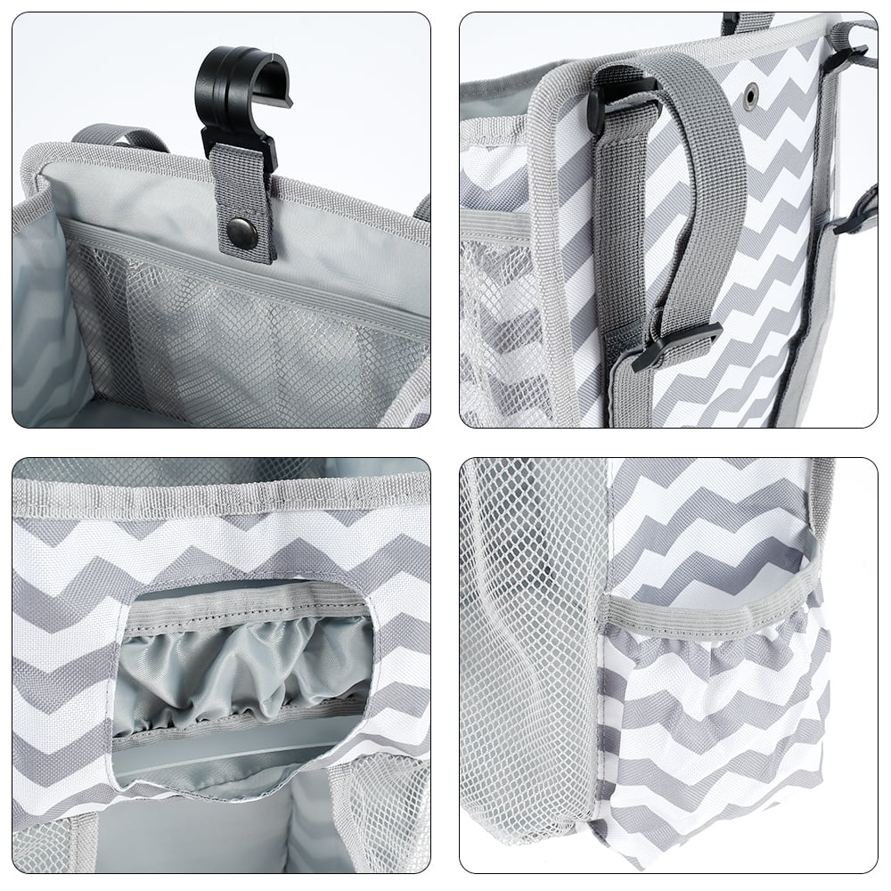 Rzvnmko Large Oxford Cloth Crib Hanging Diaper Caddies Organizer for Changing Table
